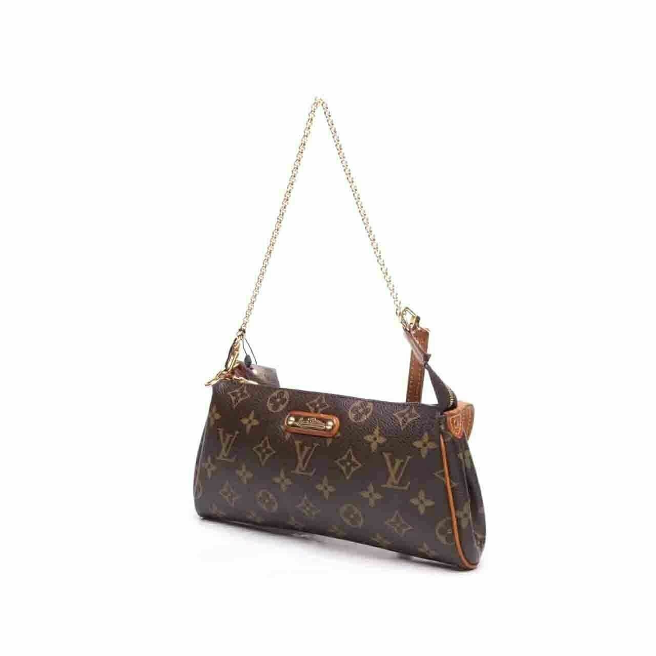 Louis Vuitton Monogram Eva Brown Clutch Shoulder Bag 