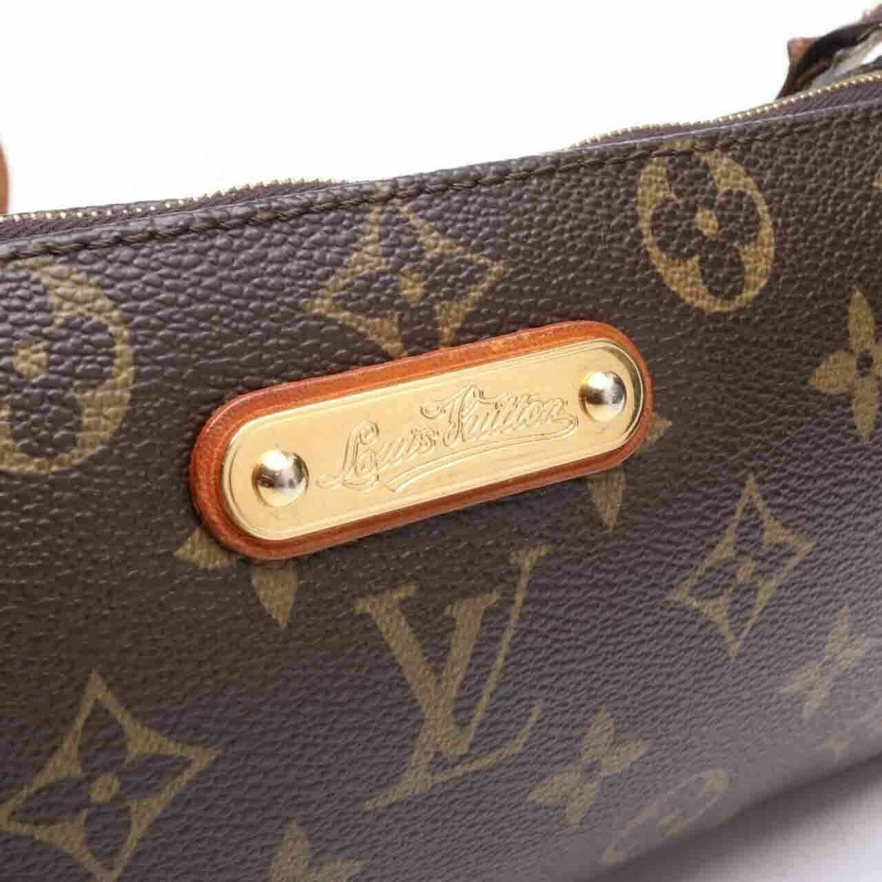 Louis Vuitton Monogram Eva Brown Clutch Shoulder Bag 