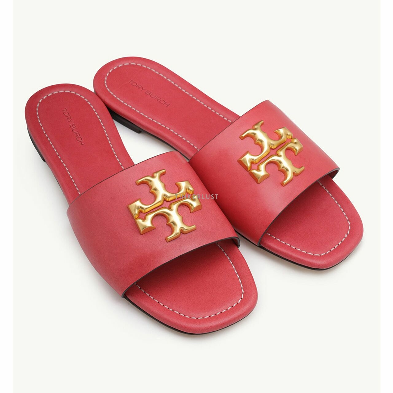 Tory Burch Women Eleanor Slide in Bordeaux Smooth Leather GHW