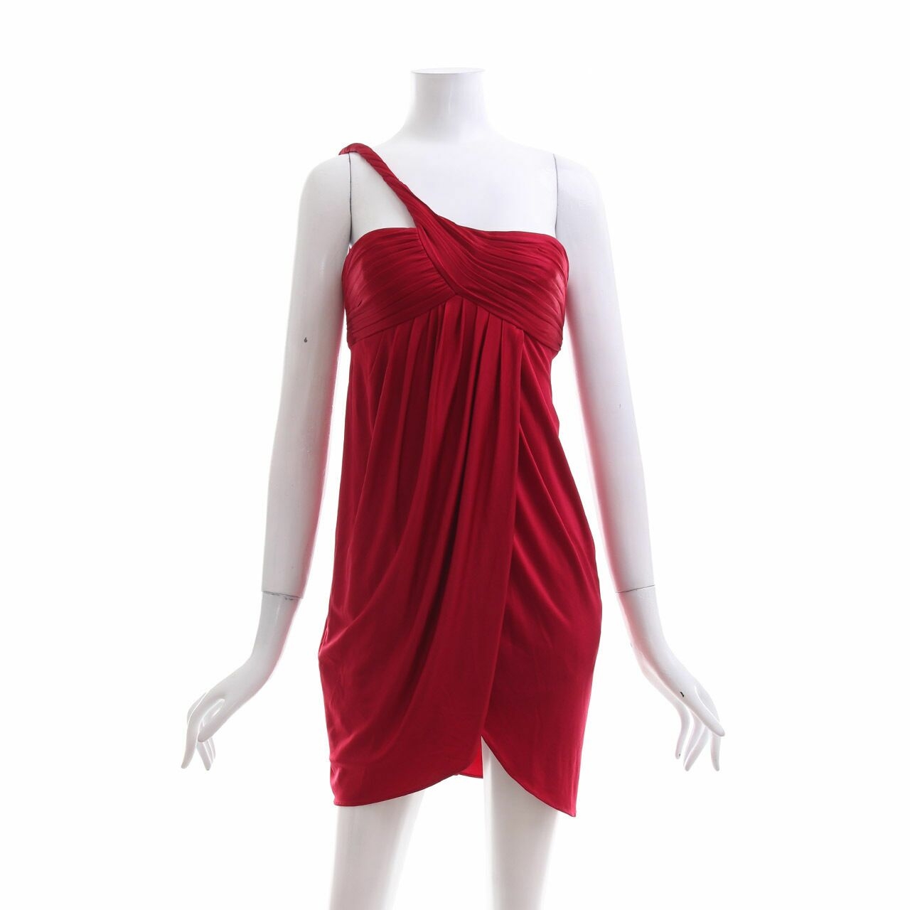 BCBG Max Azria Red One Shoulder Mini Dress