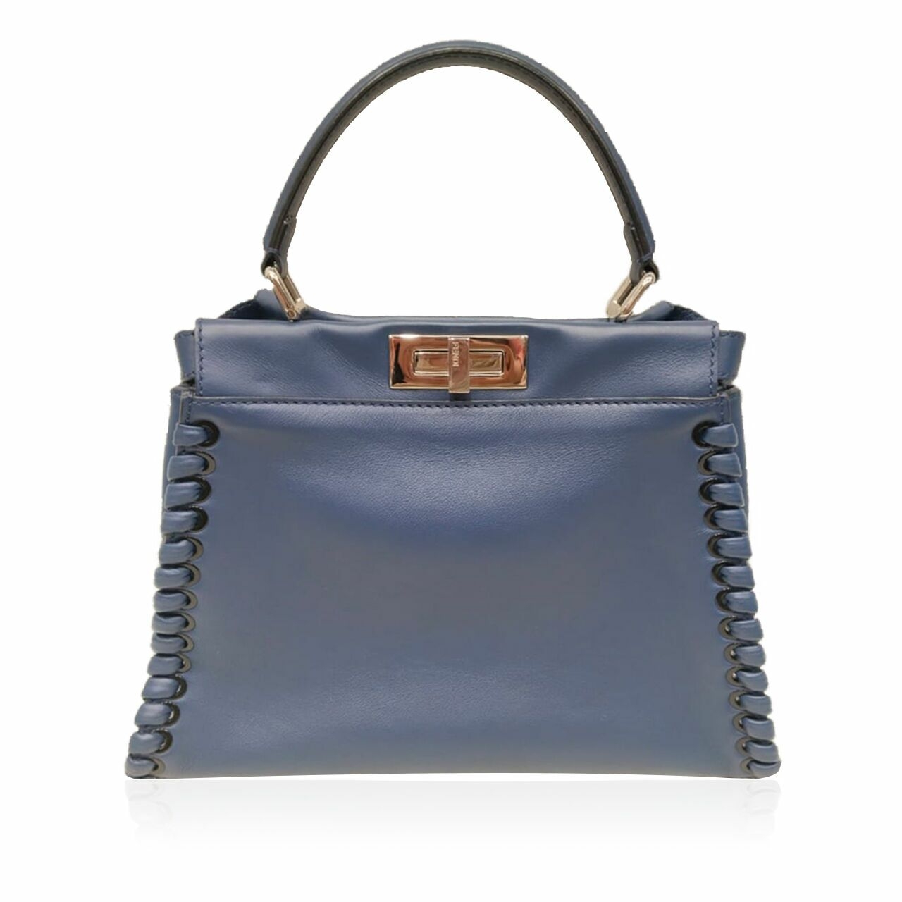 Fendi Peekaboo Whipstich Blue Handbag