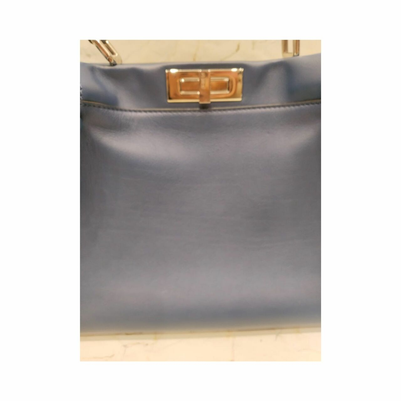 Fendi Peekaboo Whipstich Blue Handbag