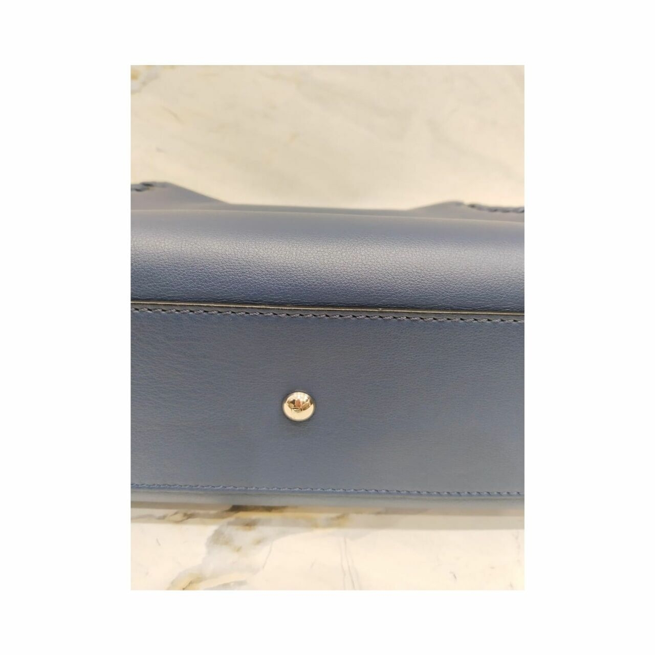 Fendi Peekaboo Whipstich Blue Handbag