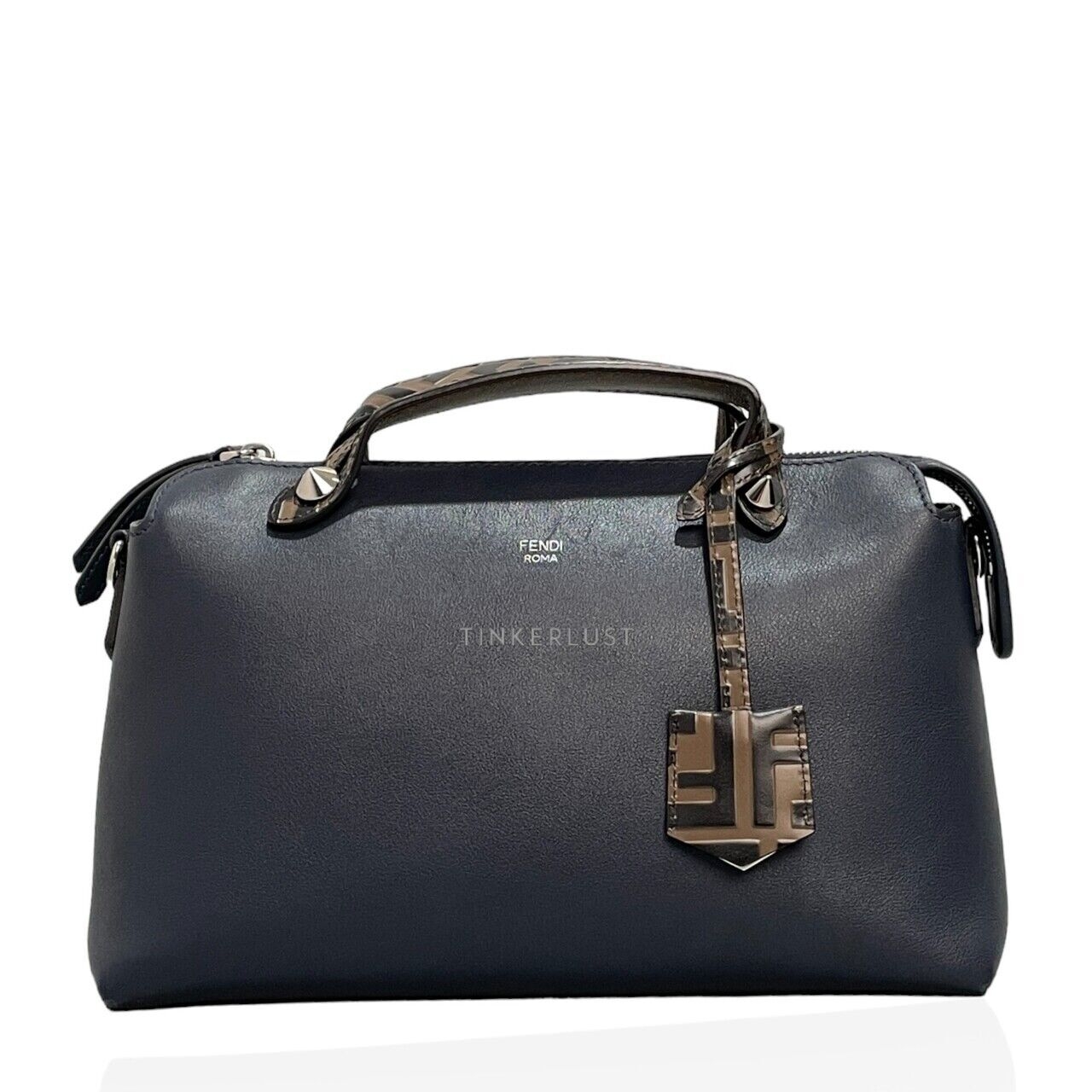 Fendi By The Way Medium Vitelo Dolce Bicolour Midnight Navy SHW 2019 Satchel 