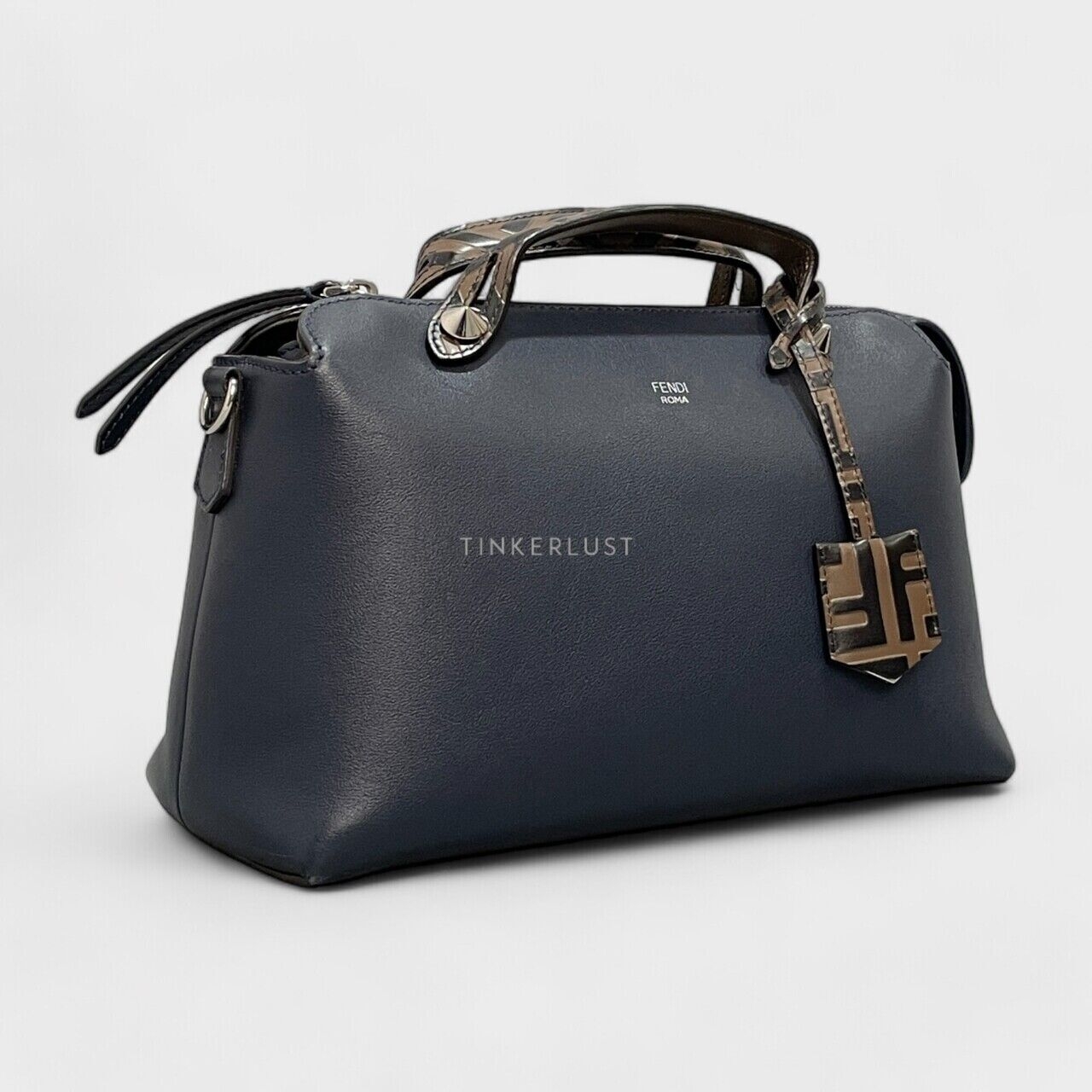 Fendi By The Way Medium Vitelo Dolce Bicolour Midnight Navy SHW 2019 Satchel 