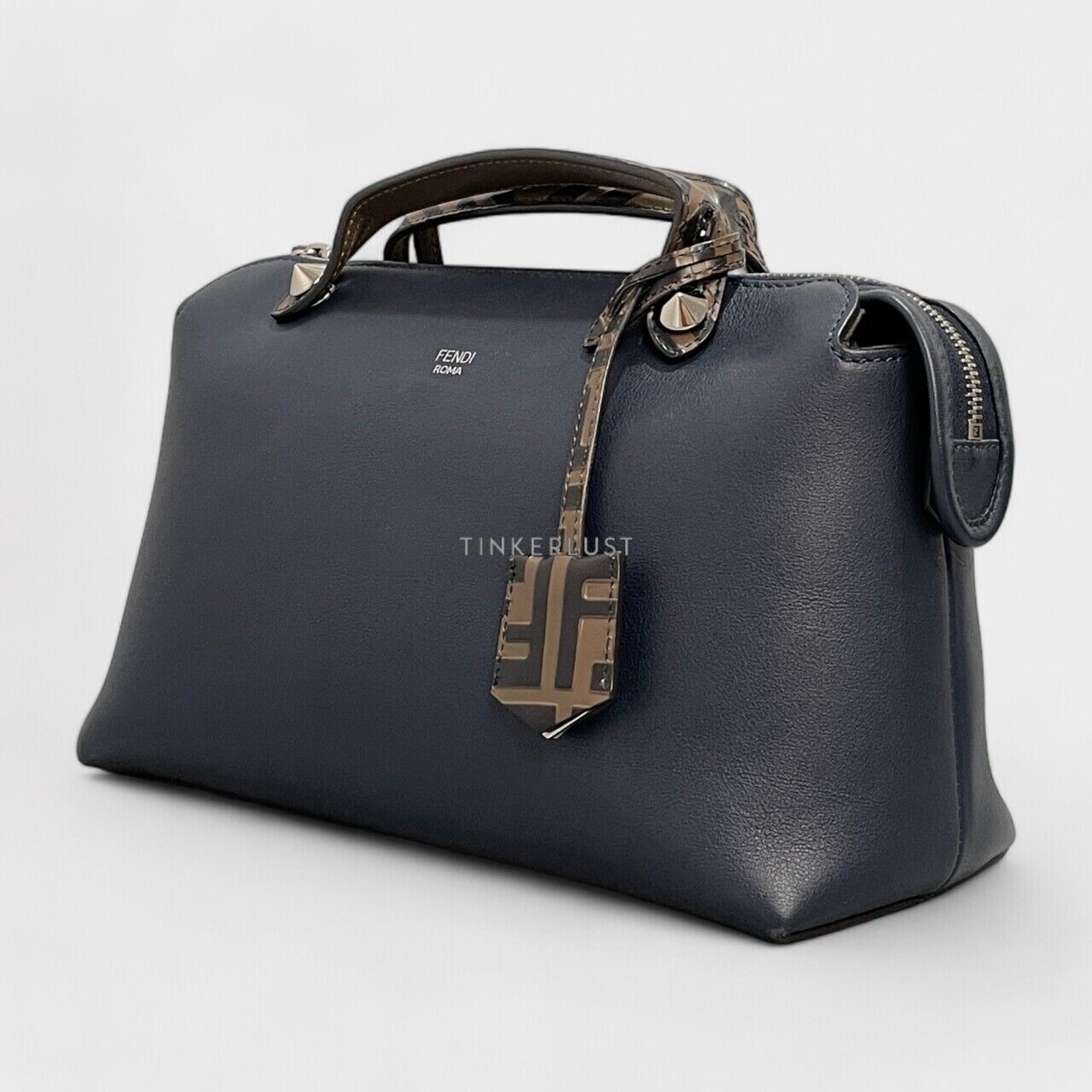 Fendi By The Way Medium Vitelo Dolce Bicolour Midnight Navy SHW 2019 Satchel 