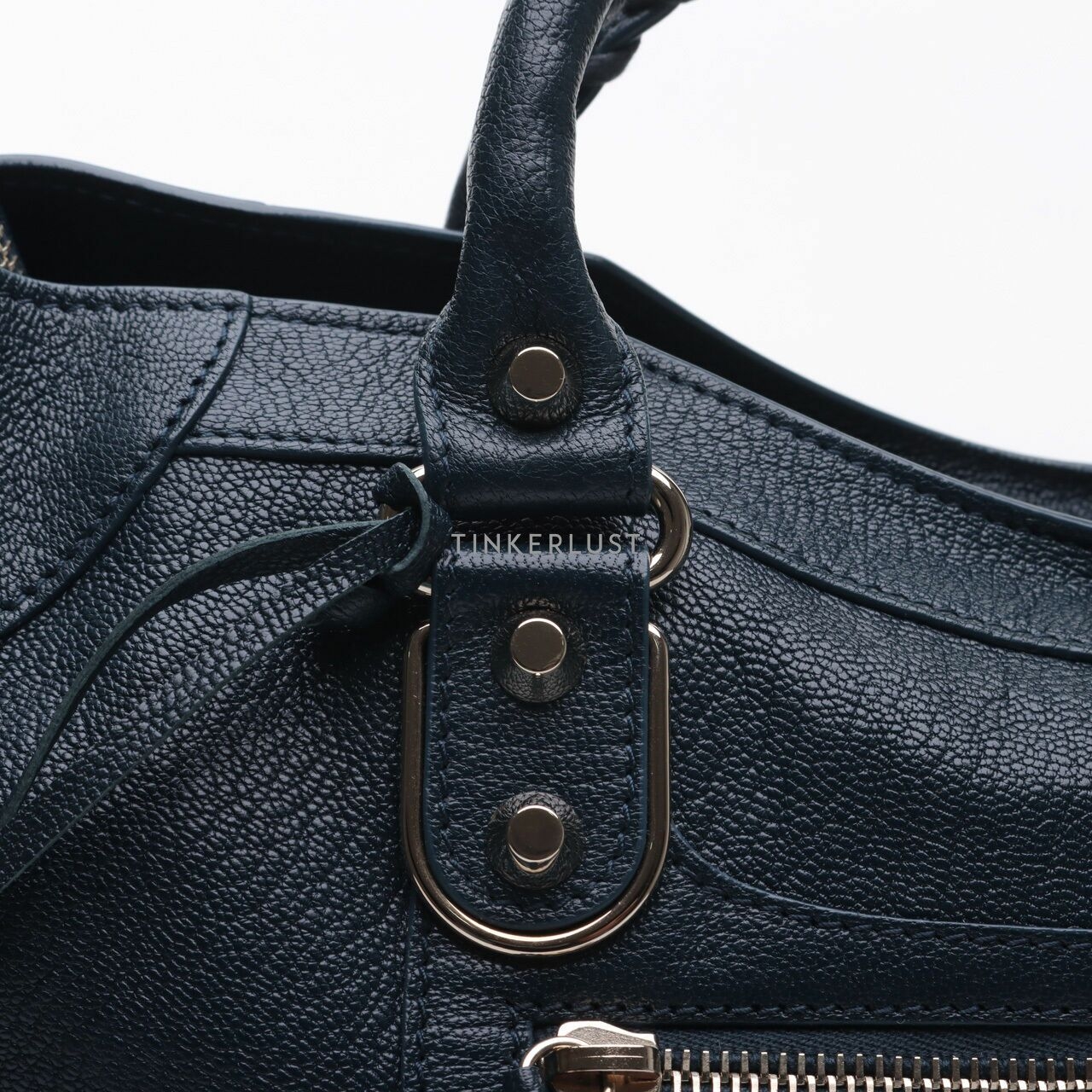 Balenciaga Chevre GHW Blue Paon City Satchel Bag