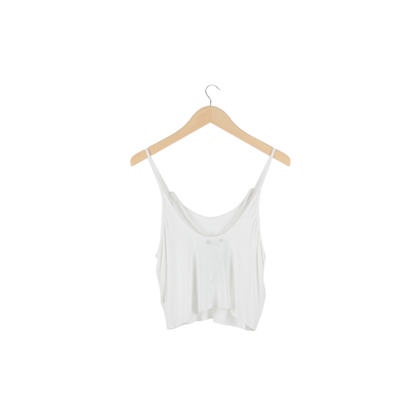 White Halter Cropped Tank Top