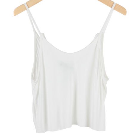 White Halter Cropped Tank Top