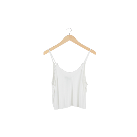 White Halter Cropped Tank Top