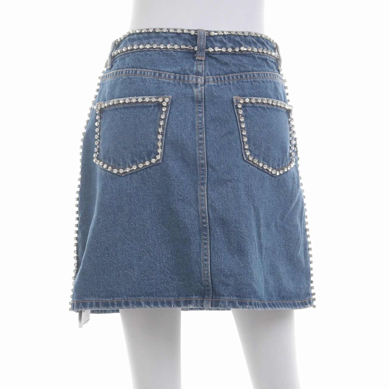 Pomelo. Blue Denim Studed Mini Skirt