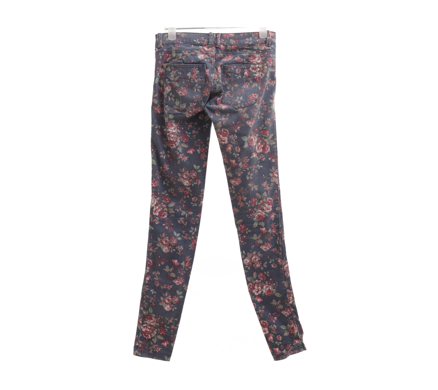 Bershka Dark Grey Floral Long Pants 