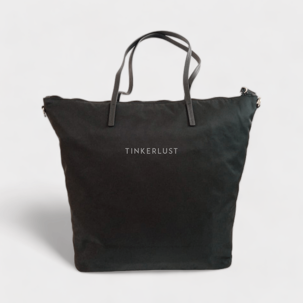 Prada 1BG189 Tessuto Nero Nylon Shopping Tote