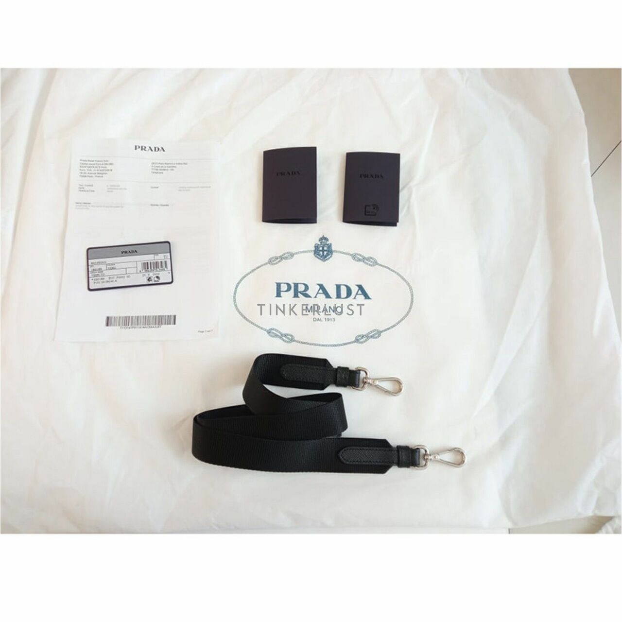 Prada 1BG189 Tessuto Nero Nylon Shopping Tote