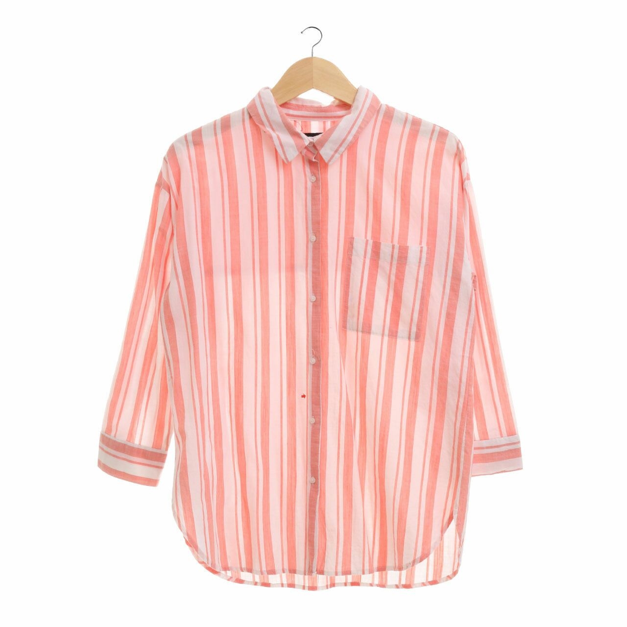 Cotton On White & Peach Stripes Shirt