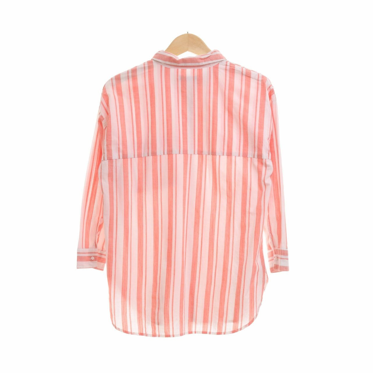 Cotton On White & Peach Stripes Shirt