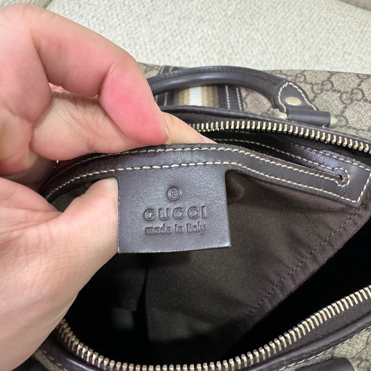 Gucci Monogram Boston Bag