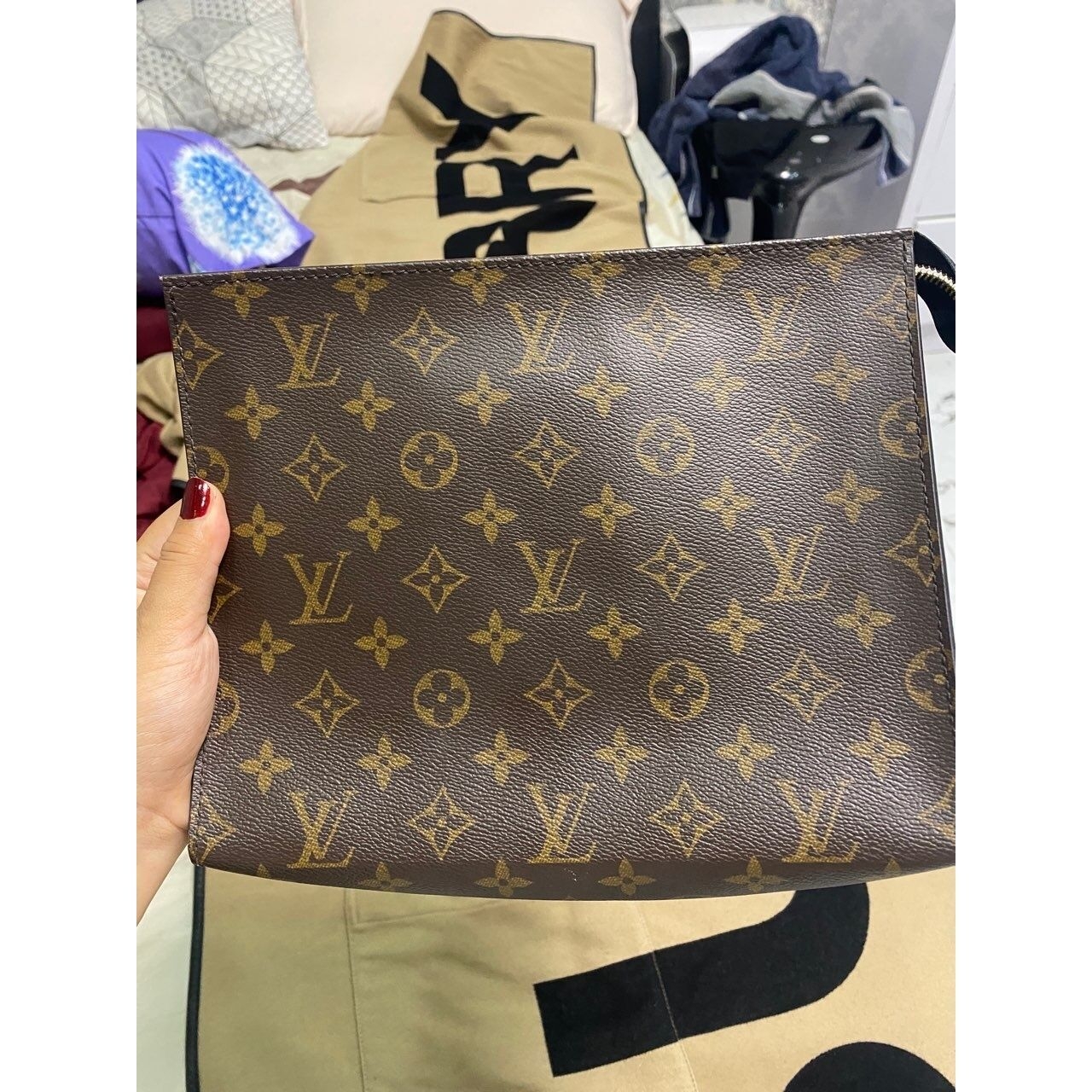 Louis Vuitton Monogram Poche Toilette NM Brown Pouch