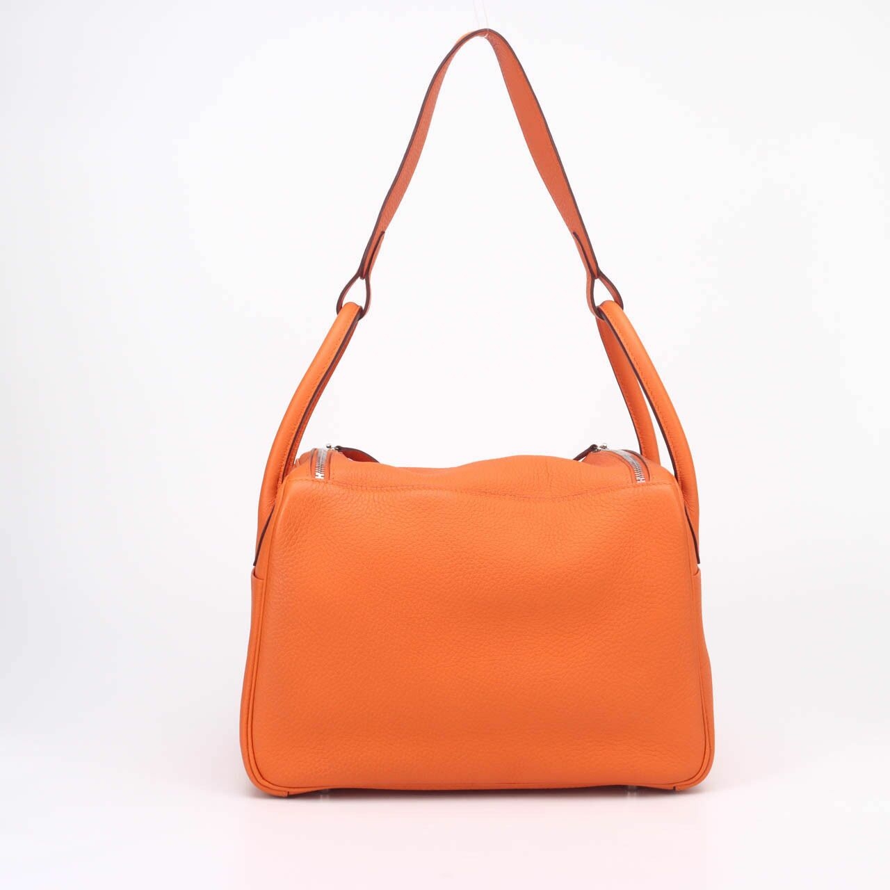 Hermes Clemence Lindy 30 Orange PHW #O Squere Shoulder Bag