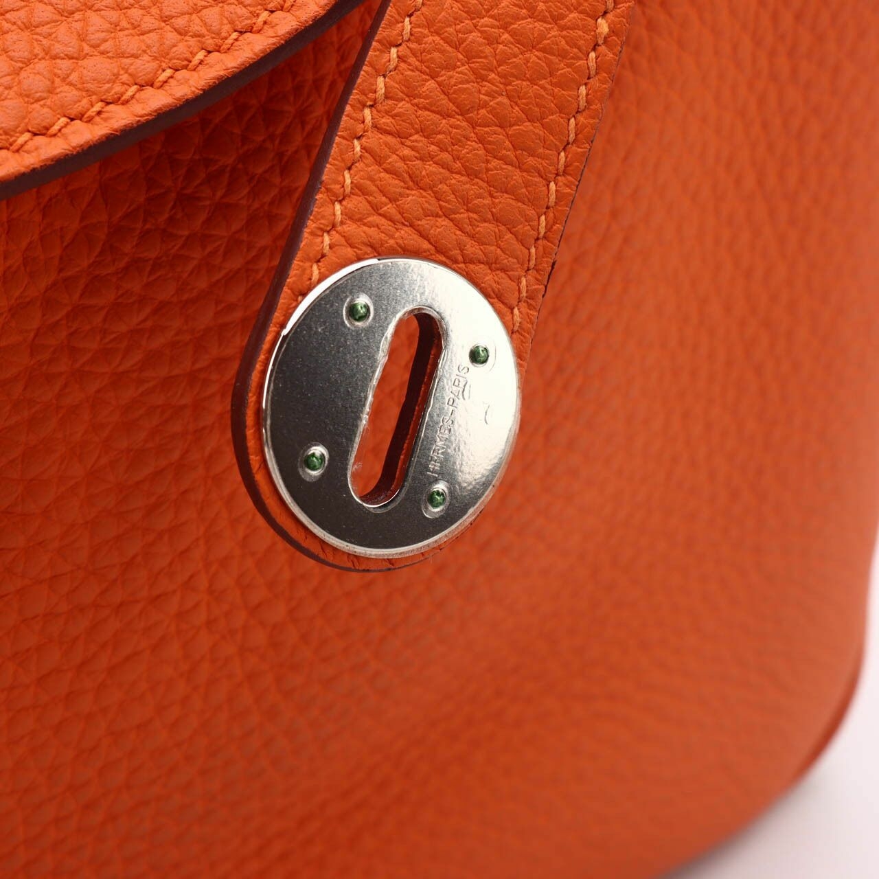 Hermes Clemence Lindy 30 Orange PHW #O Squere Shoulder Bag