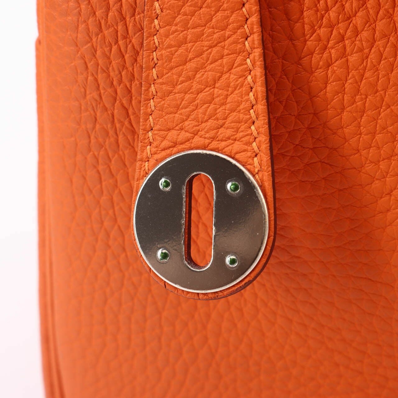 Hermes Clemence Lindy 30 Orange PHW #O Squere Shoulder Bag