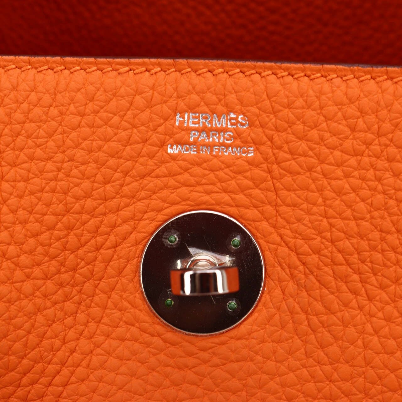 Hermes Clemence Lindy 30 Orange PHW #O Squere Shoulder Bag