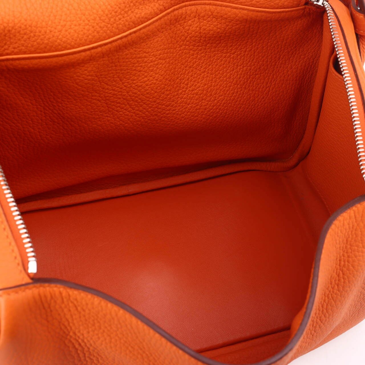 Hermes Clemence Lindy 30 Orange PHW #O Squere Shoulder Bag