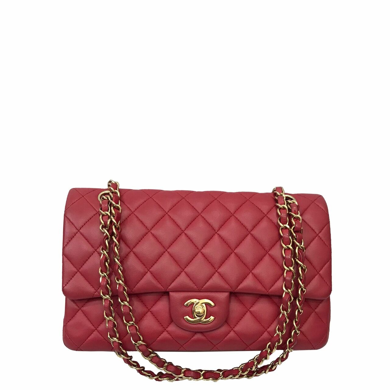 Chanel medium Lambskin Fuschia GHW #22 Shoulder Bag