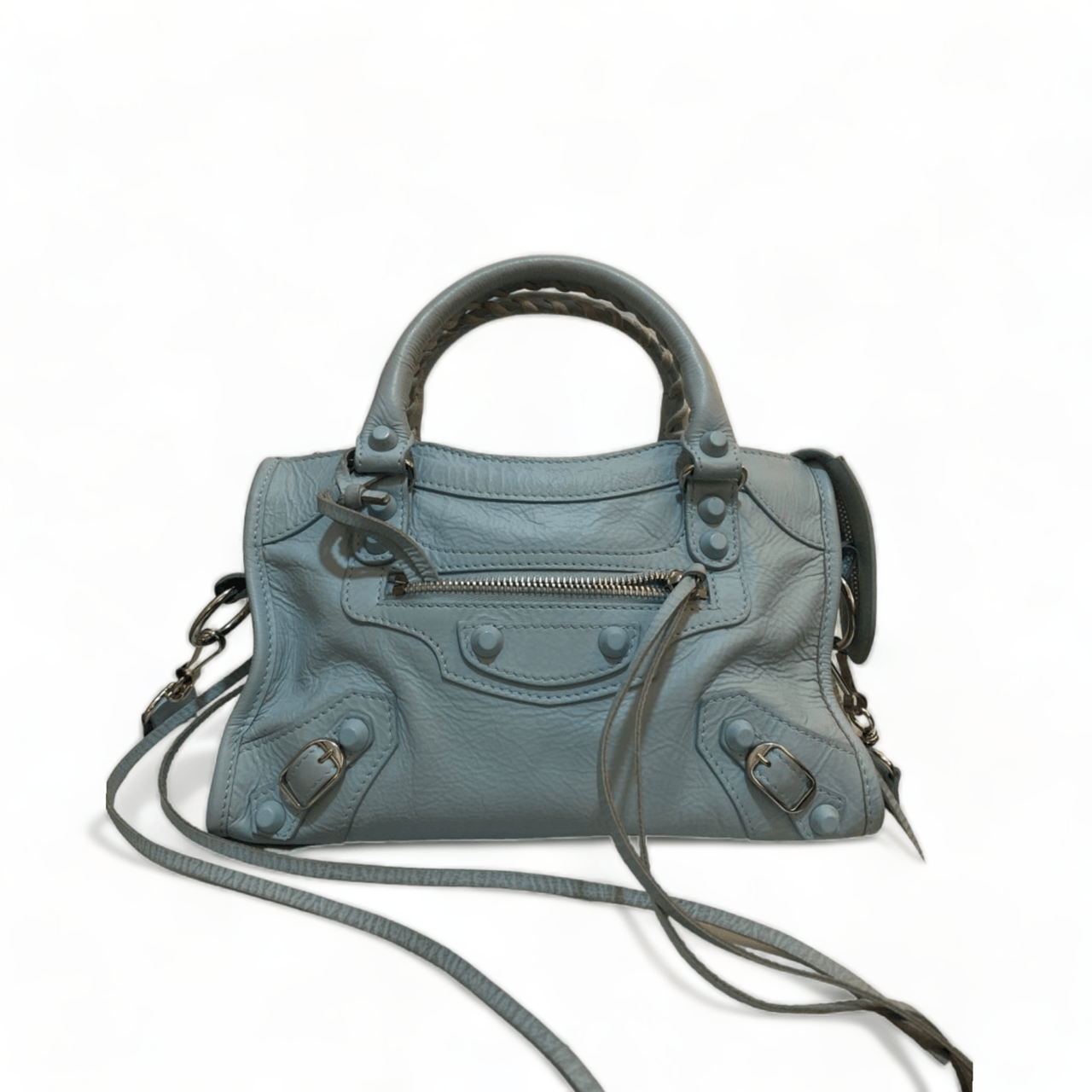 Balenciaga Mini City Blue Satchel Bag