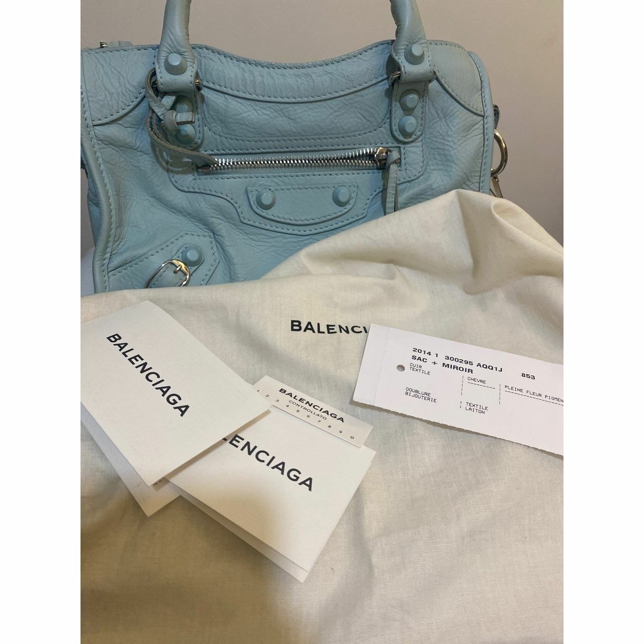 Balenciaga Mini City Blue Satchel Bag