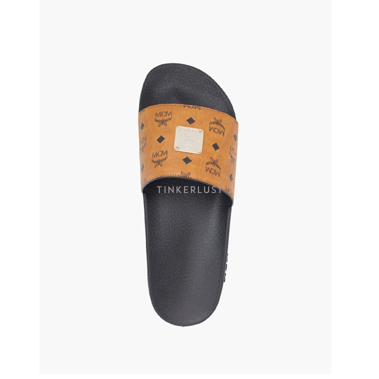 MCM Classic Rubber Slide Cognac/Black Sandals