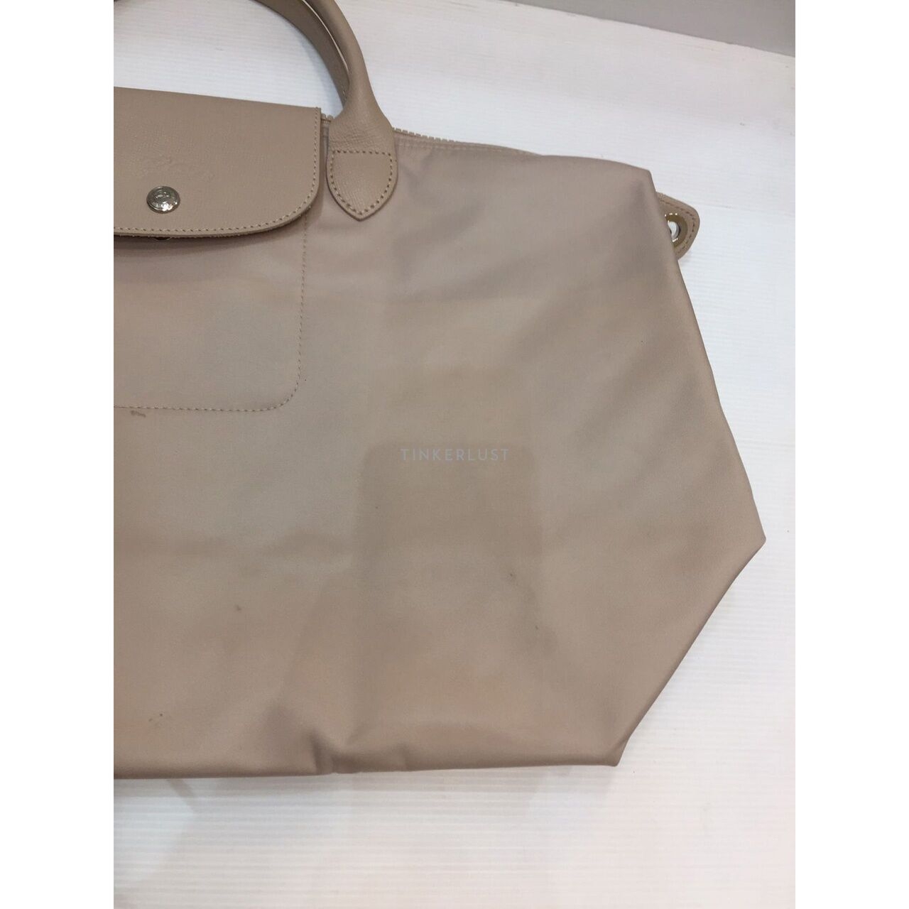 Longchamp Le Pliage Large Beige Satchel