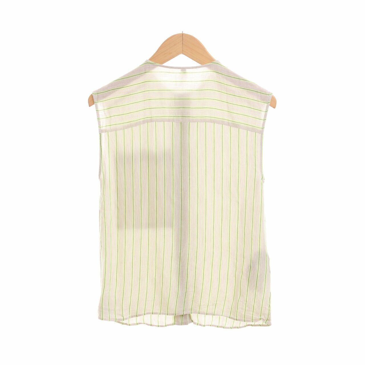 Mango Beige Stripes Sleeveless