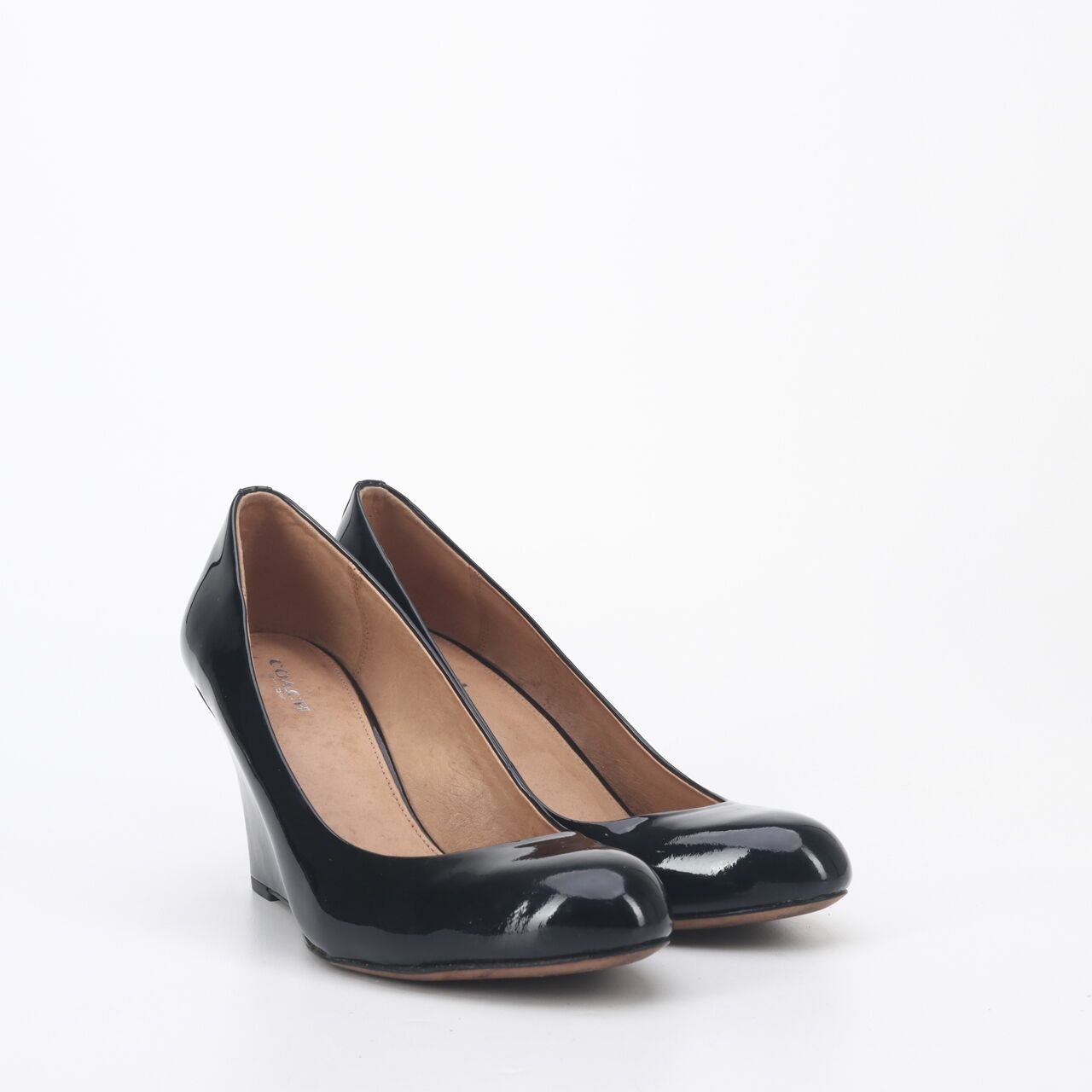 Coach Black Patent Pumps Wedges