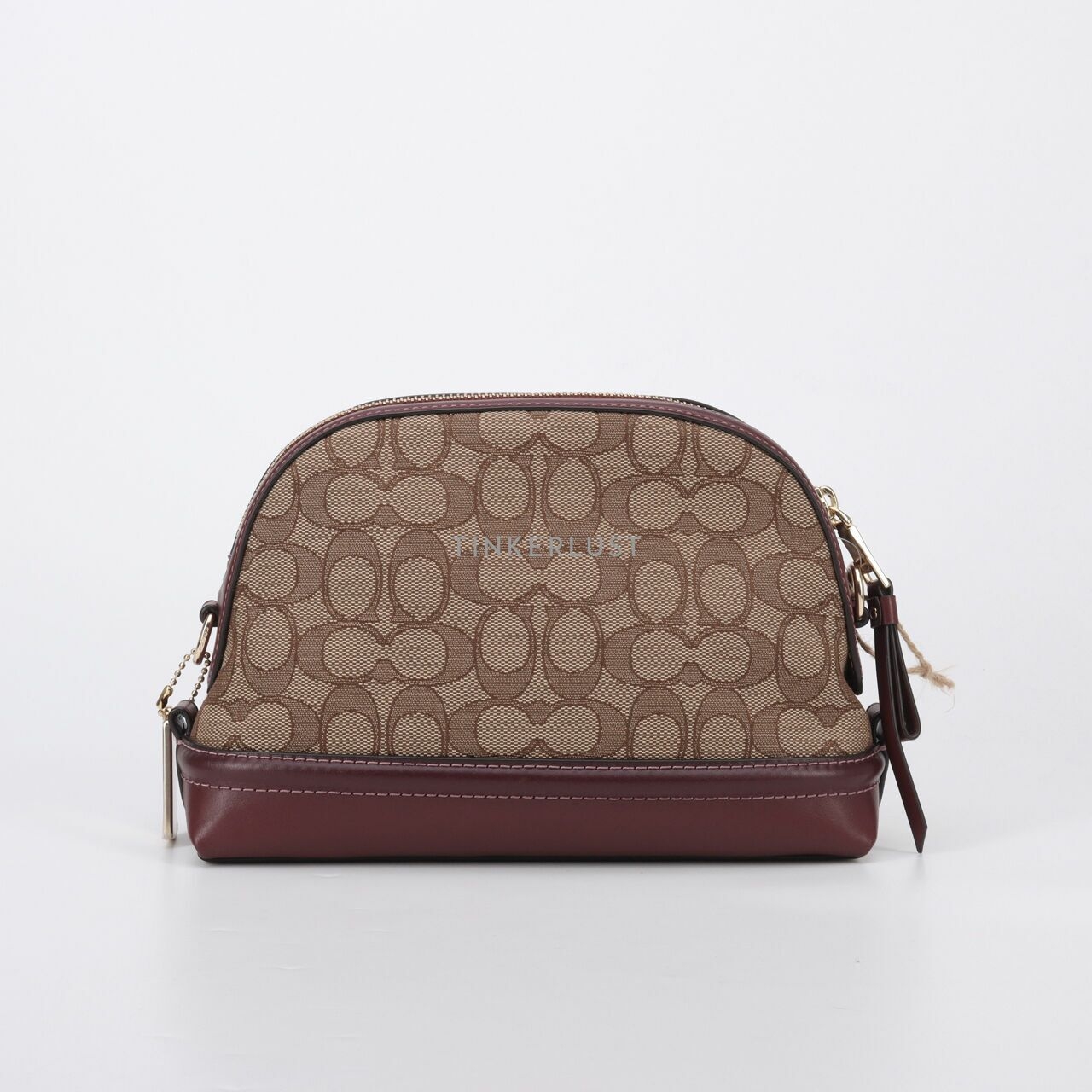 Coach F38113 Ivie Signature Jacquard Crossbody Bag Khaki/Wine