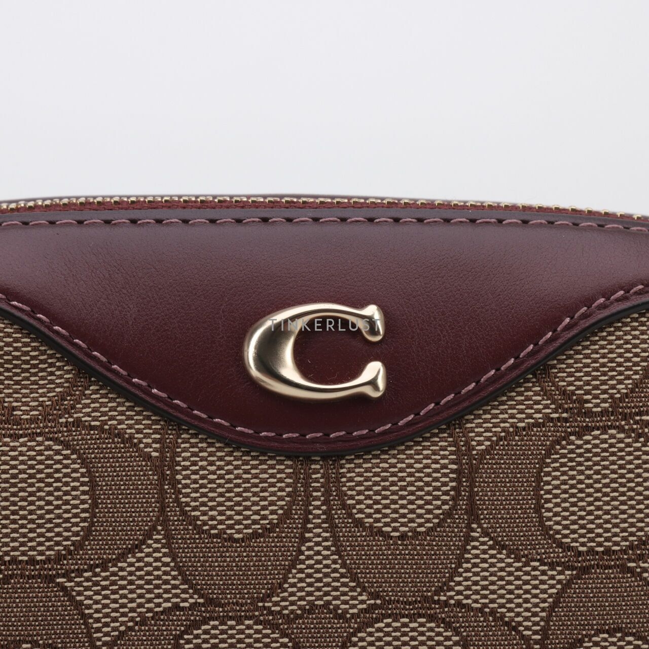 Coach F38113 Ivie Signature Jacquard Crossbody Bag Khaki/Wine