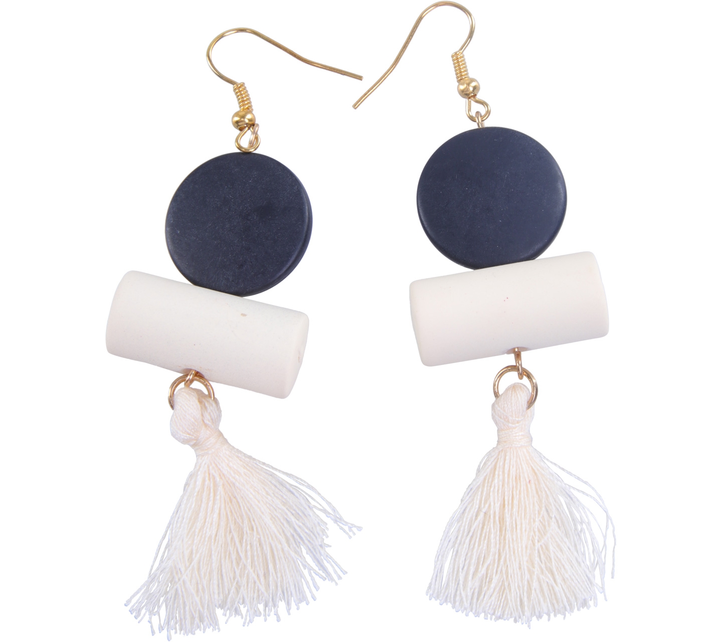 Black And White Earring Drop Jewellery