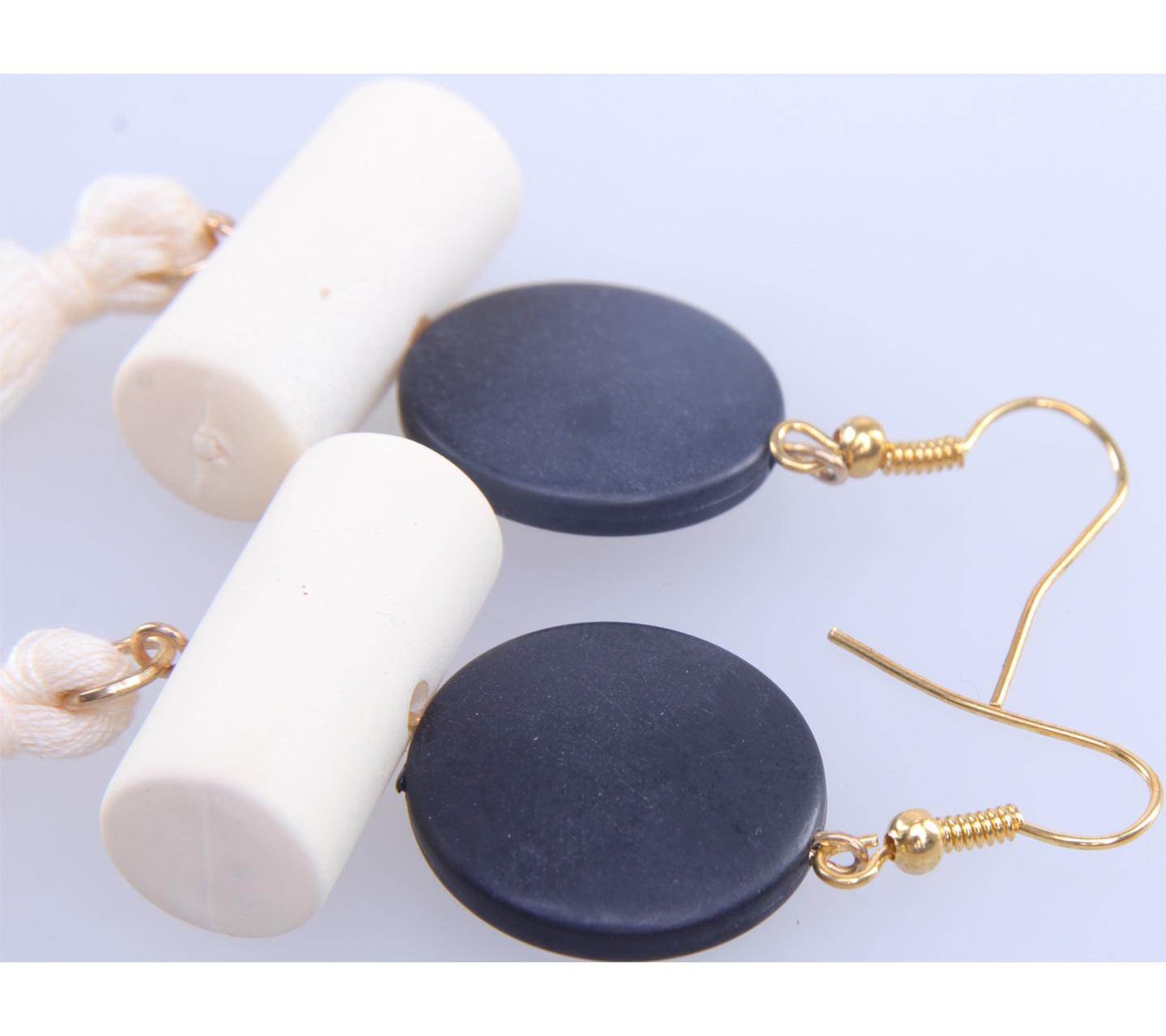 Black And White Earring Drop Jewellery