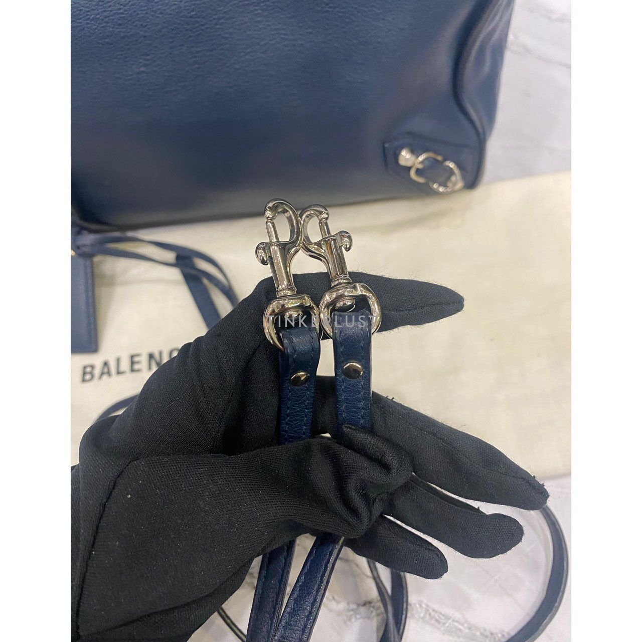 Balenciaga Papier B4 Zip Tote in Dark Navy SHW 2018 Satchel