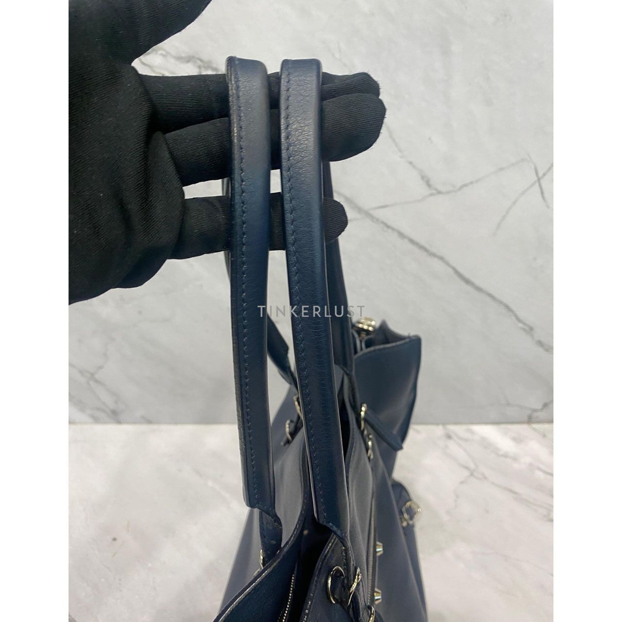 Balenciaga Papier B4 Zip Tote in Dark Navy SHW 2018 Satchel