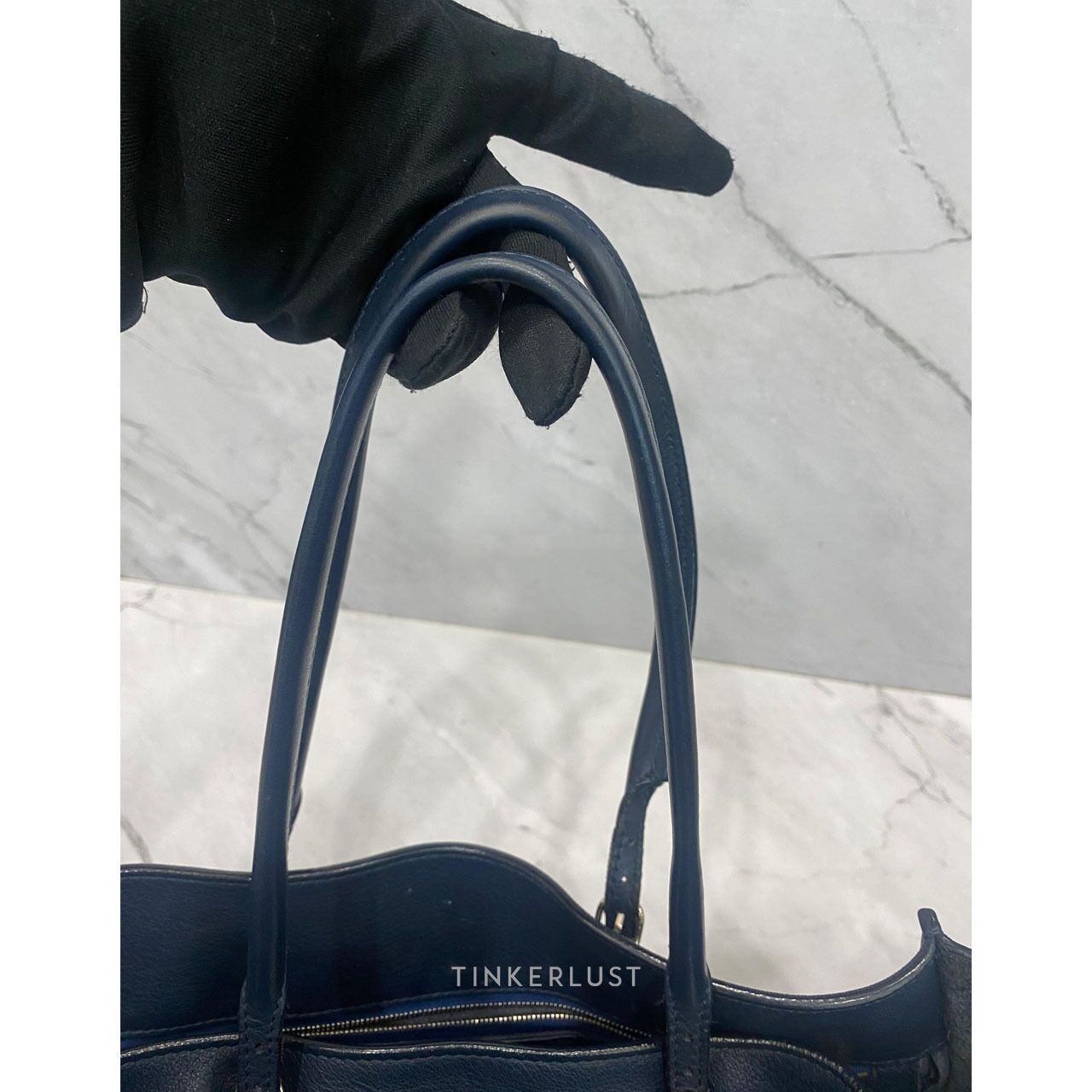 Balenciaga Papier B4 Zip Tote in Dark Navy SHW 2018 Satchel