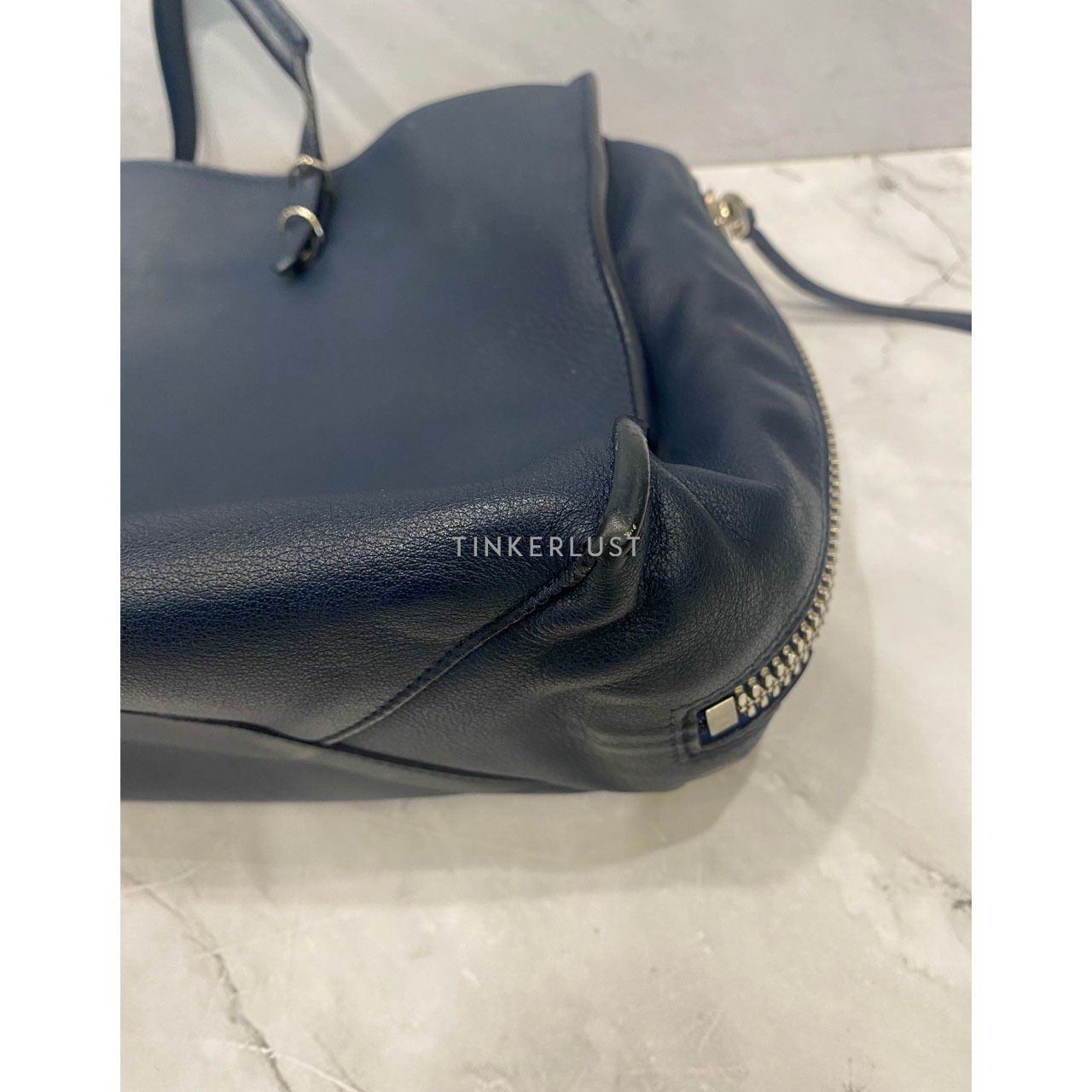 Balenciaga Papier B4 Zip Tote in Dark Navy SHW 2018 Satchel