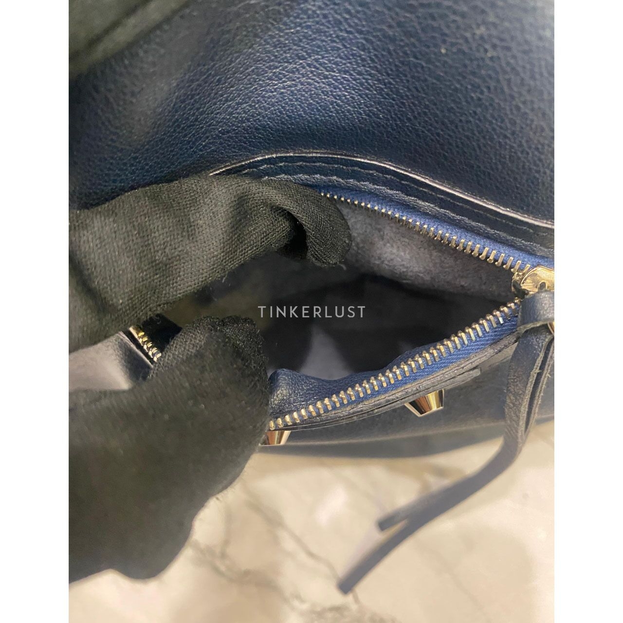 Balenciaga Papier B4 Zip Tote in Dark Navy SHW 2018 Satchel