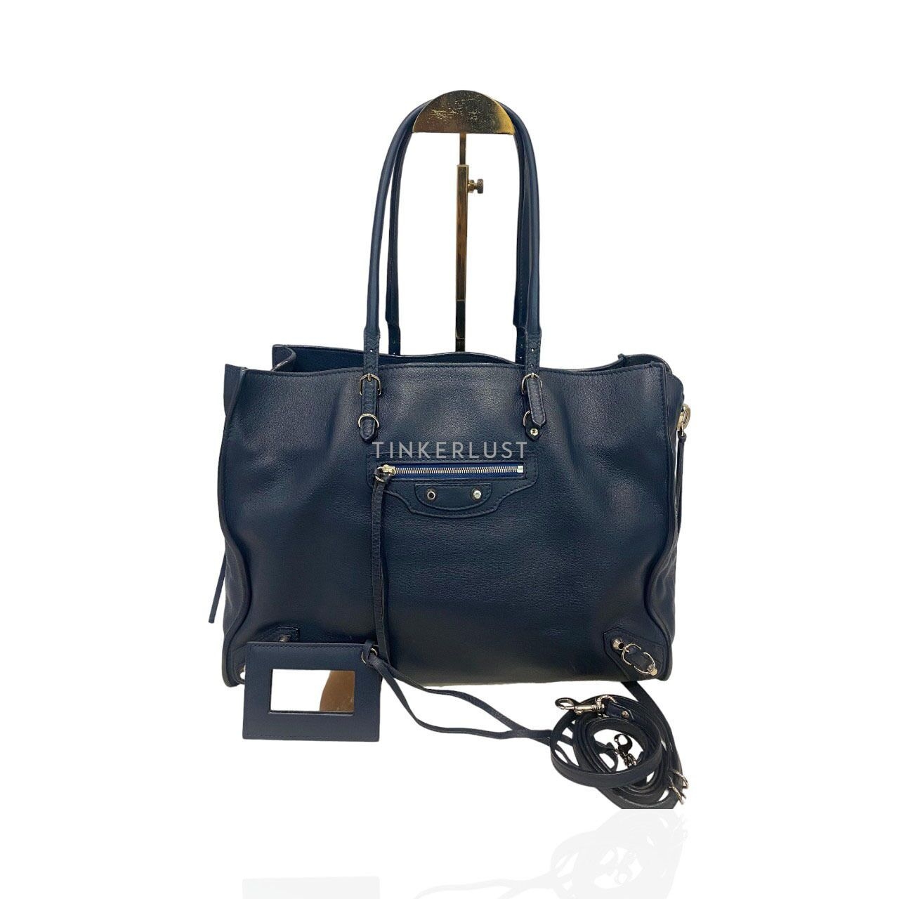 Balenciaga Papier B4 Zip Tote in Dark Navy SHW 2018 Satchel