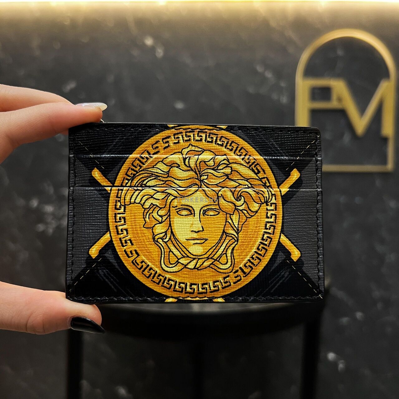 Versace Medusa Black Card Holder Wallet