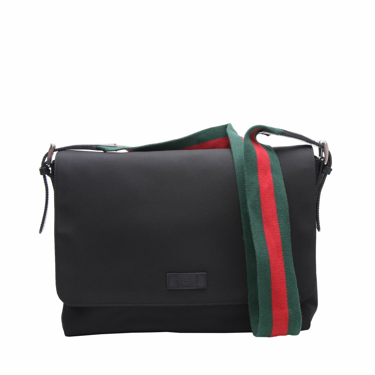 Gucci Techno Large Canvas Black Messenger Sling Bag