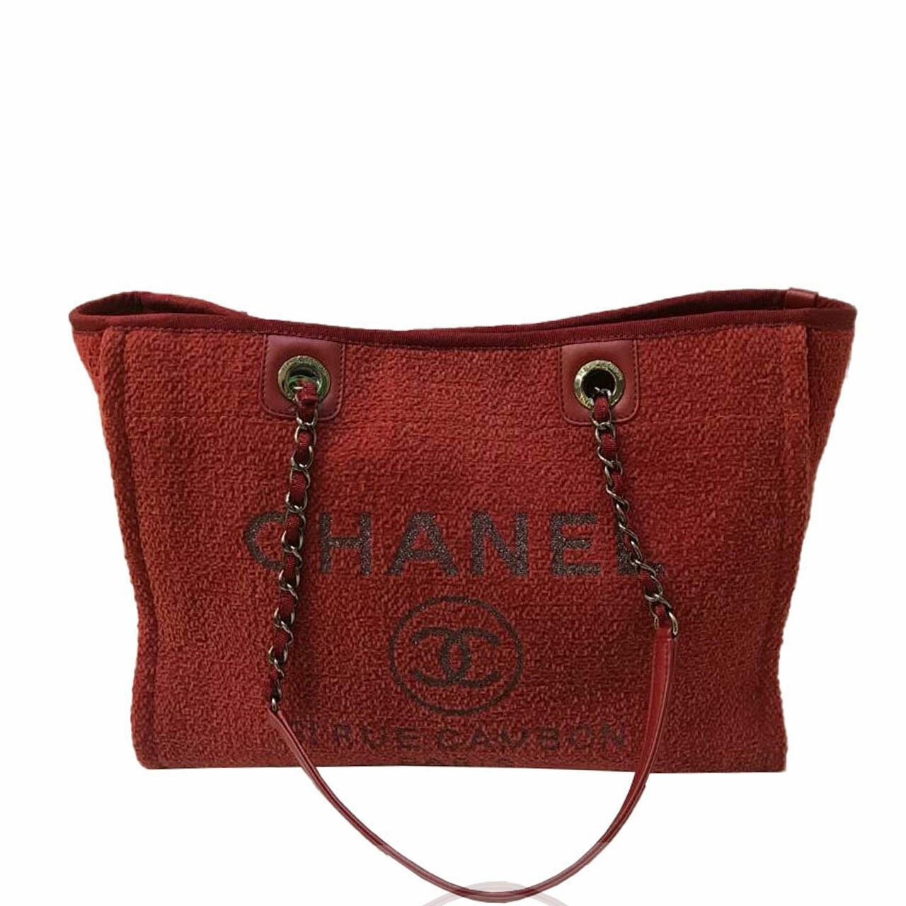 Chanel Deauville Red #28 Tote Bag