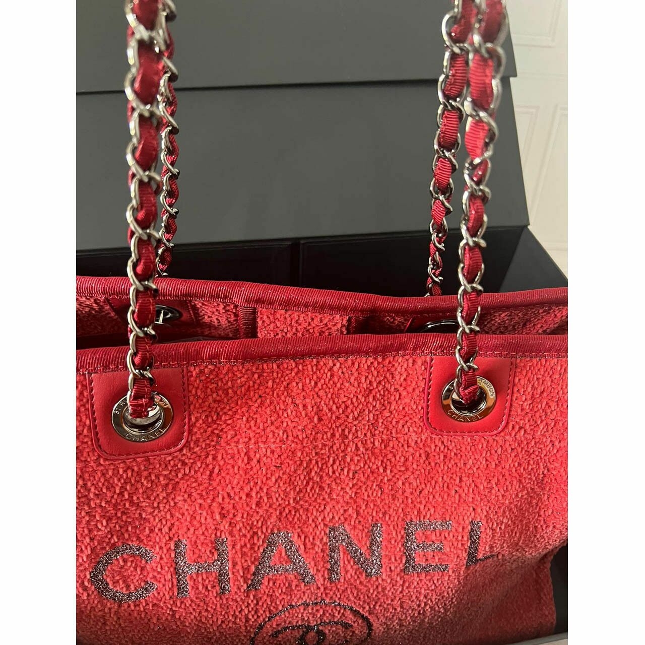 Chanel Deauville Red #28 Tote Bag