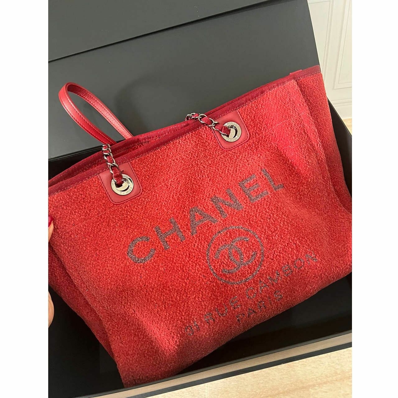 Chanel Deauville Red #28 Tote Bag