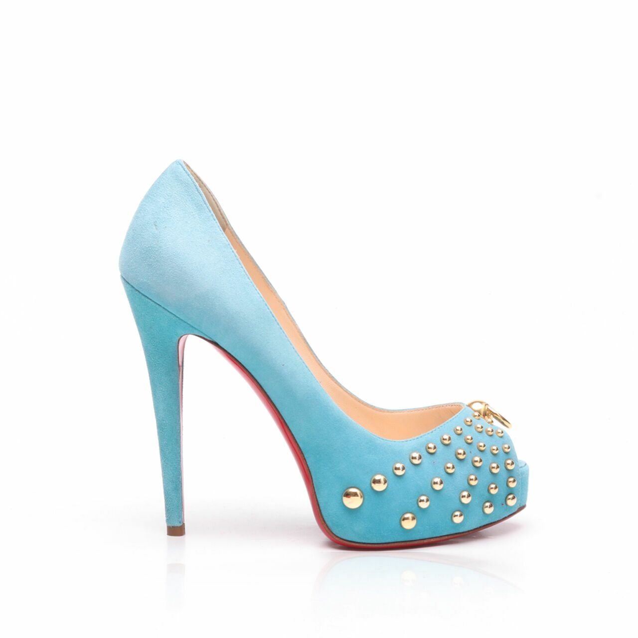 Christian Louboutin Suede Blue Mint Heels